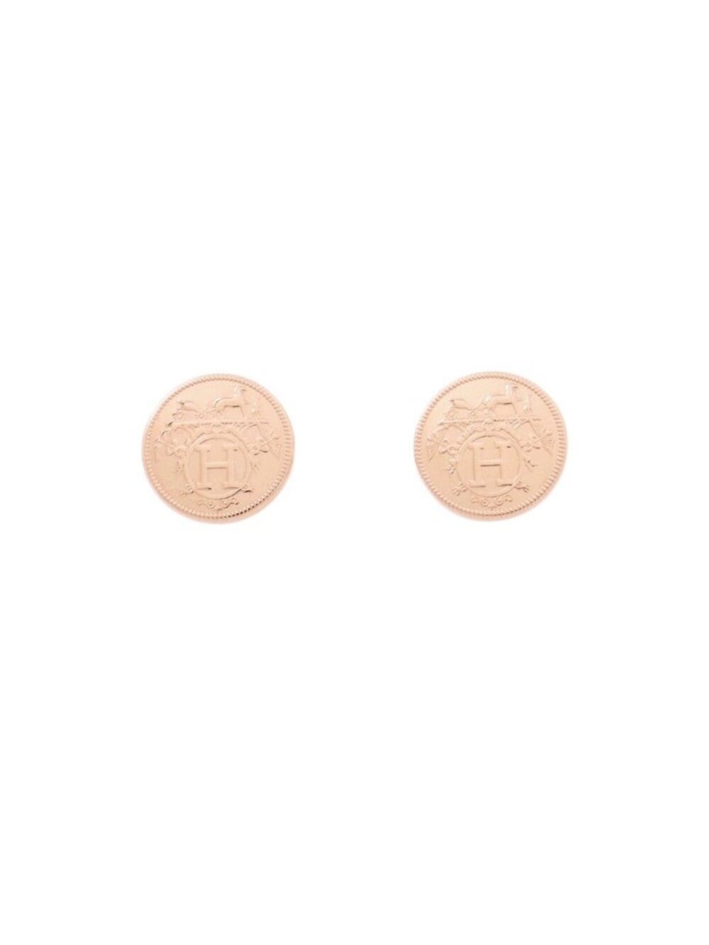 Hermes Earrings Ex-Libris Pink Gold